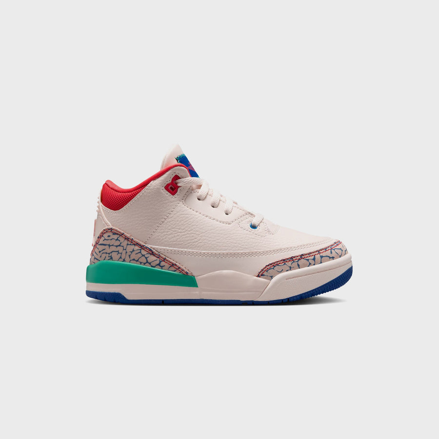 Jordan PS Jordan 3 Retro – Chalk / True Blue / Kinetic Green / Track Red